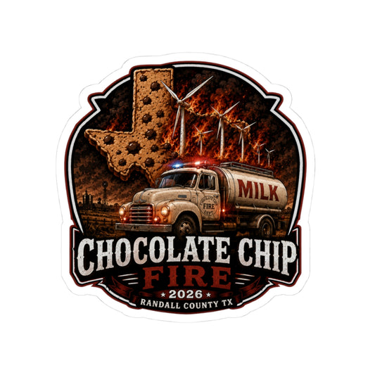 Chocolate chip fire sticker.